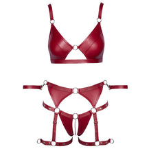 Load image into Gallery viewer, Cottelli Red Crotchless Bondage Set