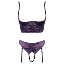 Load image into Gallery viewer, Cottelli Satin Quarter Cup Bra Set