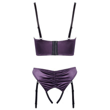 Load image into Gallery viewer, Cottelli Satin Quarter Cup Bra Set