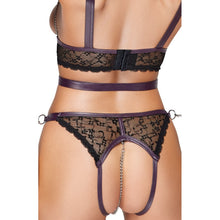 Load image into Gallery viewer, Cottelli Lace and Chain Bondage Crotchless Set