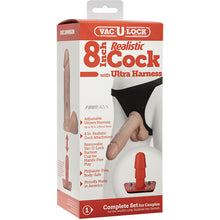 Load image into Gallery viewer, VacULock 8 Inch Realistic Cock With Ultra Harness