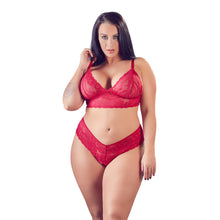 Load image into Gallery viewer, Cottelli Plus Size Red Lace Bra And Briefs