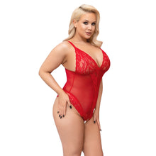 Load image into Gallery viewer, Cottelli Curves Crotchless Body Red