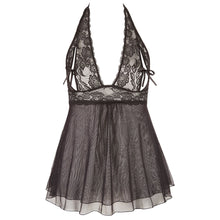 Load image into Gallery viewer, Cottelli Plus Size Halter Neck Babydoll Black