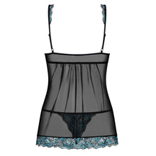 Load image into Gallery viewer, Obsessive Open Front Babydoll And String Black