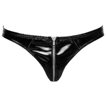 Load image into Gallery viewer, Black Level Vinyl Briefs With Zip Black