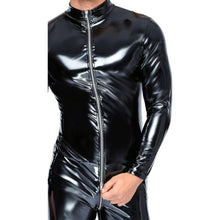 Load image into Gallery viewer, Black Level Vinyl Jumpsuit With Zip Black