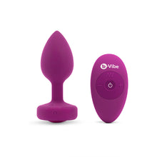 Load image into Gallery viewer, b Vibe Remote Control Vibrating Jewel Butt Plug Pink Ruby