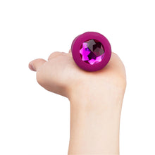 Load image into Gallery viewer, b Vibe Remote Control Vibrating Jewel Butt Plug Pink Ruby