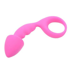 Load image into Gallery viewer, Pink Silicone Curved Comfort Butt Plug