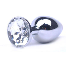 Load image into Gallery viewer, Large Metal Anal Plug With Clear Crystal