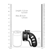 Load image into Gallery viewer, Man Cage 19 Male 4.5 Inch Chastity Cage With Ball Splitter