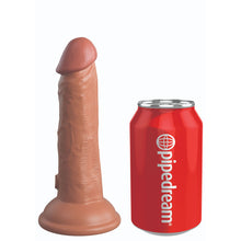 Load image into Gallery viewer, King Cock Elite 6 Inch Dual Density Vibrating Cock Flesh Brown