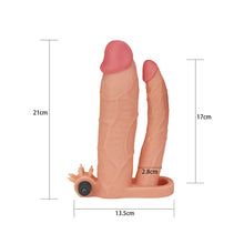 Load image into Gallery viewer, Lovetoy 3 Inch Vibrating Double Extender Flesh Pink