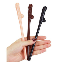 Load image into Gallery viewer, Lovetoy Pack Of 9 Willy Straws Black Brown And Pink