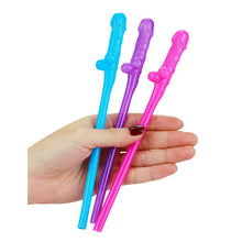 Load image into Gallery viewer, Lovetoy Pack Of 9 Willy Straws Blue Pink And Purple