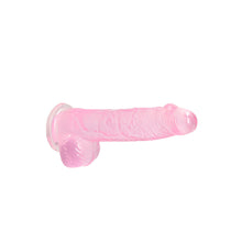 Load image into Gallery viewer, RealRock 6 Inch Pink Realistic Crystal Clear Dildo
