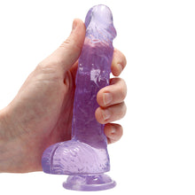 Load image into Gallery viewer, RealRock 6 Inch Purple Realistic Crystal Clear Dildo