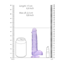 Load image into Gallery viewer, RealRock 6 Inch Purple Realistic Crystal Clear Dildo