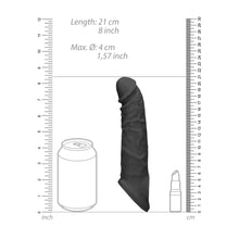 Load image into Gallery viewer, RealRock 8 Inch Penis Sleeve Black