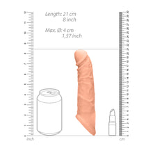 Load image into Gallery viewer, RealRock 8 Inch Penis Sleeve Flesh Pink