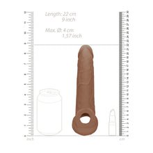 Load image into Gallery viewer, RealRock 9 Inch Penis Sleeve Flesh Tan