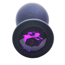 Load image into Gallery viewer, Large Black Jewelled Silicone Butt Plug