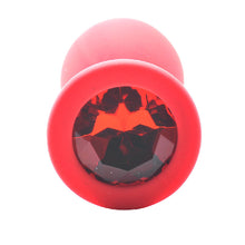 Load image into Gallery viewer, Large Red Jewelled Silicone Butt Plug