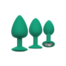 Load image into Gallery viewer, Cheeky Gems Butt Plugs 3 Piece Set Green
