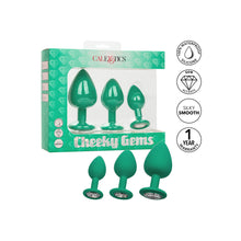 Load image into Gallery viewer, Cheeky Gems Butt Plugs 3 Piece Set Green
