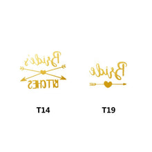 Load image into Gallery viewer, Mixed 12pcs Bridesmaid Bride Tribe Tattoo Sticker for Bride To Be Bachelorette Hen Party Bridal Shower Decor Valentines Day Gift