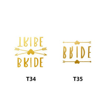 Load image into Gallery viewer, Mixed 12pcs Bridesmaid Bride Tribe Tattoo Sticker for Bride To Be Bachelorette Hen Party Bridal Shower Decor Valentines Day Gift