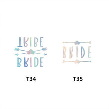 Load image into Gallery viewer, Mixed 12pcs Bridesmaid Bride Tribe Tattoo Sticker for Bride To Be Bachelorette Hen Party Bridal Shower Decor Valentines Day Gift