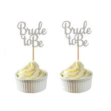 Load image into Gallery viewer, 10pcs Glitter Gold Silver Team Bride To Be Diamond Cake Topper Hen Bachelorette Party Cupcake Bridal Shower Wedding Cake Decor,Q