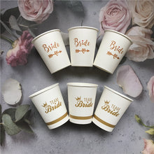 Load image into Gallery viewer, 10/20pcs Team Bride Paper Cup for Bridal Shower Wedding Decoration DIY Bachelorette Party Bride Cup Hen Night Bridesmaid Gift-S