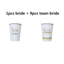 Load image into Gallery viewer, 10/20pcs Team Bride Paper Cup for Bridal Shower Wedding Decoration DIY Bachelorette Party Bride Cup Hen Night Bridesmaid Gift-S