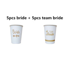 Load image into Gallery viewer, 10/20pcs Team Bride Paper Cup for Bridal Shower Wedding Decoration DIY Bachelorette Party Bride Cup Hen Night Bridesmaid Gift-S