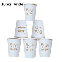 Load image into Gallery viewer, 10/20pcs Team Bride Paper Cup for Bridal Shower Wedding Decoration DIY Bachelorette Party Bride Cup Hen Night Bridesmaid Gift-S