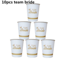 Load image into Gallery viewer, 10/20pcs Team Bride Paper Cup for Bridal Shower Wedding Decoration DIY Bachelorette Party Bride Cup Hen Night Bridesmaid Gift-S