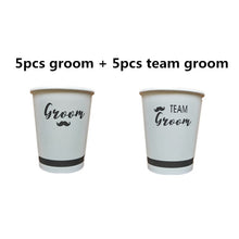 Load image into Gallery viewer, 10/20pcs Team Bride Paper Cup for Bridal Shower Wedding Decoration DIY Bachelorette Party Bride Cup Hen Night Bridesmaid Gift-S
