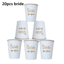 Load image into Gallery viewer, 10/20pcs Team Bride Paper Cup for Bridal Shower Wedding Decoration DIY Bachelorette Party Bride Cup Hen Night Bridesmaid Gift-S