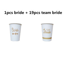 Load image into Gallery viewer, 10/20pcs Team Bride Paper Cup for Bridal Shower Wedding Decoration DIY Bachelorette Party Bride Cup Hen Night Bridesmaid Gift-S