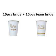 Load image into Gallery viewer, 10/20pcs Team Bride Paper Cup for Bridal Shower Wedding Decoration DIY Bachelorette Party Bride Cup Hen Night Bridesmaid Gift-S