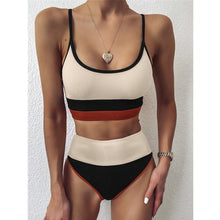 Load image into Gallery viewer, Push Up Swimsuit Female Patchwork Swimwear For Women Bathing Suit High Waist Bikini Set Sport Wear Swimming Suit Sexy Bikini