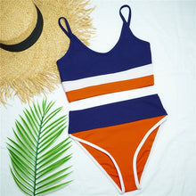 Load image into Gallery viewer, Push Up Swimsuit Female Patchwork Swimwear For Women Bathing Suit High Waist Bikini Set Sport Wear Swimming Suit Sexy Bikini
