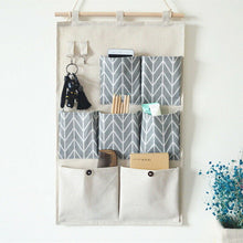 Load image into Gallery viewer, 7 / 3 Pockets Wall Hanging Storage Bags Cotton Linen Door Organizer Waterproof Bedroom Closet Toy Key Home Office Container