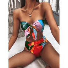 Load image into Gallery viewer, Sexy Knot Bandeau Bikini 2021 New Swimsuit Women Swimwear Female High Waist Bikinis Set Swimming for Bathing Suit Woman Swimsuit
