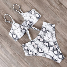 Load image into Gallery viewer, RUUHEE Bikini Swimwear Women Swimsuit 2021 High Waist Bikini Set Push Up Front Knot Bathing Suit Women Summer Beach wear Biquini