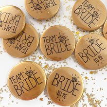 Load image into Gallery viewer, Bride To Be Golden Black Diamond Badge Hen Party Bridesmaid Decoration Bachelor Party Team Bride Badge Wedding Supplies TW01
