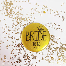 Load image into Gallery viewer, Bride To Be Golden Black Diamond Badge Hen Party Bridesmaid Decoration Bachelor Party Team Bride Badge Wedding Supplies TW01